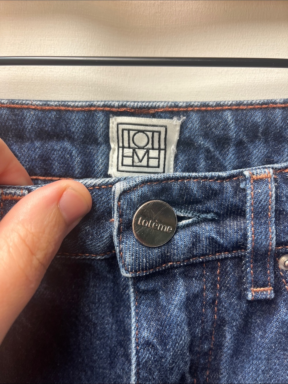 Toteme Dark Blue High-Rise Wide-Leg Jeans - Picture 4 of 7